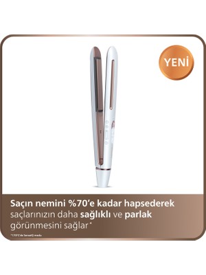 Philips 8000 Serisi Prestige Saç Düzleştirici, Beyaz Seramik, 15 Isı Kademesi ve Hızlı Isınma Özelliği