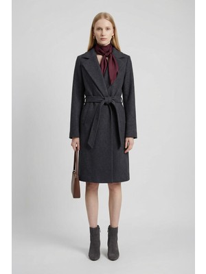 Rays 7218A Belden Bağlamalı Kaşe Kaban Antrasit