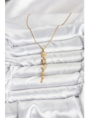 Lokiboo 316L Çelik Zincir Gold Renk Kutup Yıldızı Enerji Model Kadın Y Kolye - TJ-BKO10672