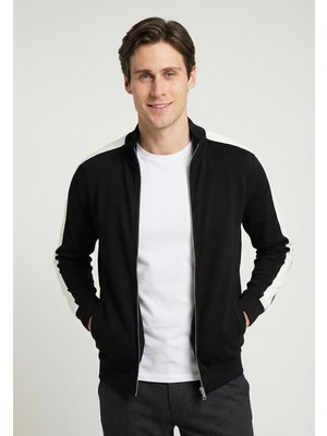 Felix Hardy Yüksek Yaka Tam Fermuarlı Sweatshirt - Siyah