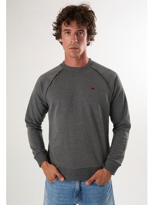 Felix Hardy Bisiklet Yaka Basic Sweatshirt - Antrasit