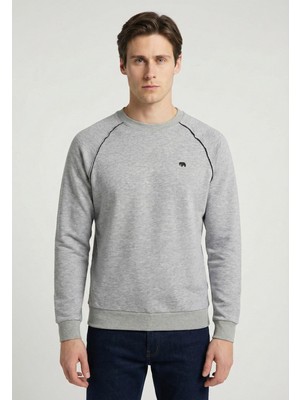 Felix Hardy Bisiklet Yaka Basic Sweatshirt - Gri