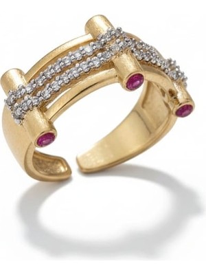 Diva Viva - Modernist Pink Point Ayarlanabilir Yüzük (KOD-426)