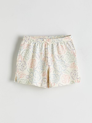 Lc Waikiki Yeni Sezon Beli Lastikli Kız Çocuk Şort