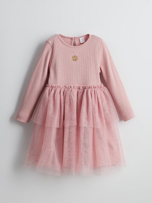 Lc Waikiki Yeni Sezon Katkat Tüllü Kız Çocuk Elbise