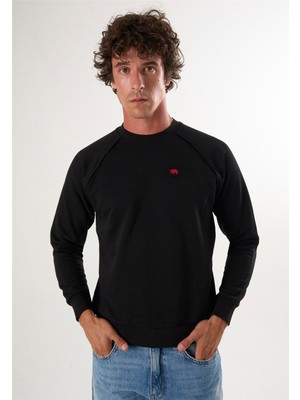 Felix Hardy Bisiklet Yaka Basic Sweatshirt - Siyah
