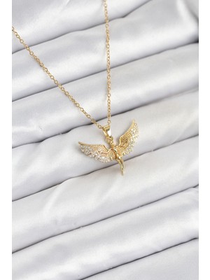 Lokiboo 316L Çelik Zincir Gold Renk Melek Model Kadın Kolye - TJ-BKO10621