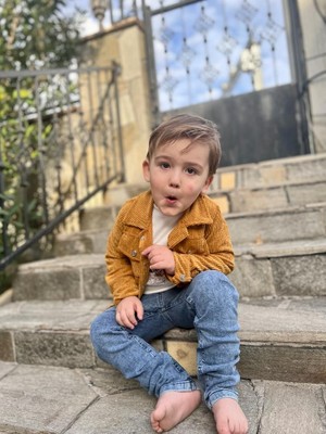 Lokiboo 3-4-5 Yaş Fitilli Kadife Ceket Kot Pantolonlu 3lü Kız Erkek Çocuk Takımı