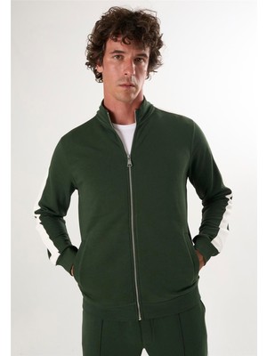 Felix Hardy Yüksek Yaka Tam Fermuarlı Sweatshirt - Yeşil