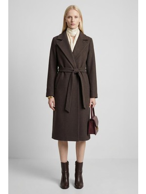 Rays 7218A Belden Bağlamalı Kaşe Kaban Acı Kahve