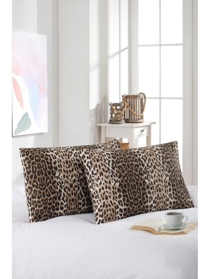 Marla Home 2'li Yastık Kılıfı | Pamuklu | 50X70 cm | Leopar