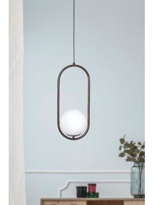 Normadia Zenga Tekli Eskitme Metal ve Beyaz Camlı Lüks Sarkıt Avize