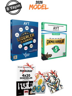 2026 Model Liderler Karması Ayt 8 Farklı Yayın 8 Deneme Seti + Ayt Son 5 Yıl Çıkmış Sorular Tıpkı B.
