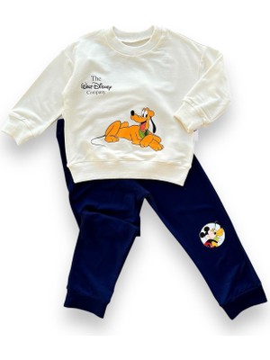 Lokiboo 6-9-12-18 Ay Köpek Baskılı Pamuk Penye Kumaş Erkek Bebek Takımı