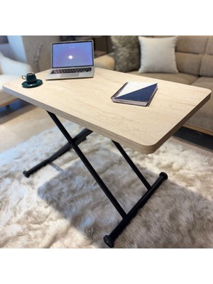 Flances Çok Amaçlı Mdf Akıllı Sehpa Açılabilir Masa