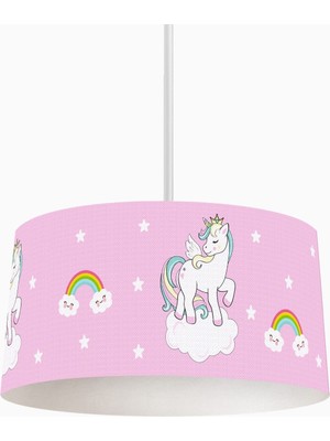 Normadia Renkli Unicorn Desenli Çocuk Odası Sarkıt Avize, Eğlenceli ve Şık Işıklandırma