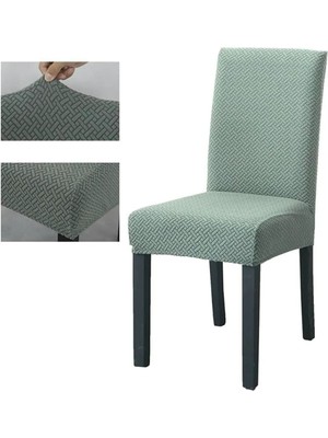 StarMall Tuğla Desen Likrali Jakarlı Kümaş  Sandalye Örtüsü, Lastikli, Esnekli Sandalye Kılıfı 1 Adet