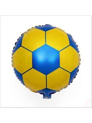 Süsle Bebek ve Parti Sarı Lacivert Futbol Topu Folyo Balon - 45 cm