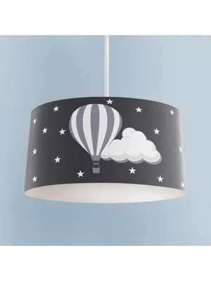 Normadia Bulutlu Yıldız ve Uçan Balon Desenli Bebek ve Çocuk Odası Avizesi