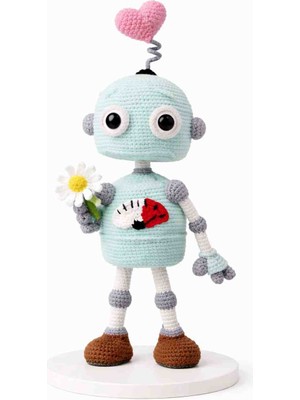 SevseHobi Hubush Kalpbot 40 cm Robot Amigurumi Oyuncak/art Toy