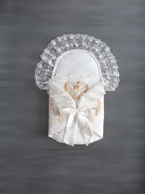 Lokiboo Yenidoğan Kuğu Nakışlı Avangard Kundak Bebek Battaniyesi