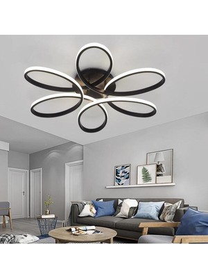 Normadia Modern Siyah LED Avize, Çap 60CM, Şık ve Zarif Tasarım