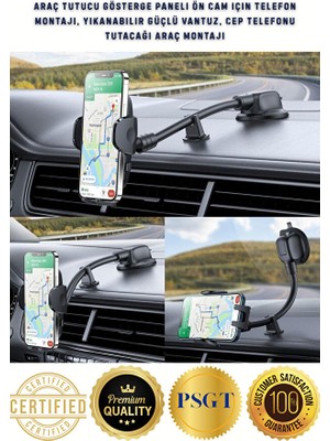 PSGT Araç Telefon Tutacağı Öncam Montajı, Evrensel Uzun Kol Ön Cam,van,suv,kamyonet Için Telefon Tutacağı