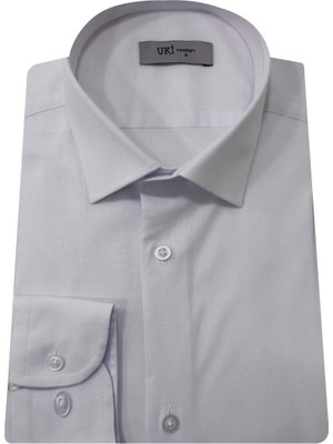Uki Beyaz Comfort Fit Uzun Kol Gömlek