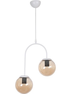 Normadia Modern Beyaz Sarkıt Avize, Salon, Mutfak ve Yatak Odası Için 2'li Set