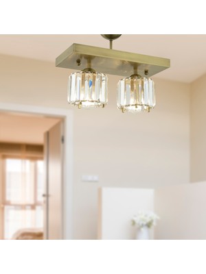 Normadia Modern Kristal Salon Avizesi, Eskitme Görünüm, Şık ve Parlak Tasarım