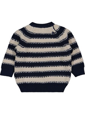 Civil Baby Elvi Çizgili 6-18 Ay Kazak - Lacivert 6-9 Ay