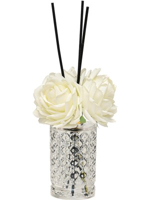 Missi Kristal Gül Serisi-Şeffaf Silindir Cam/black Vanilya Oda Kokusu