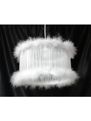 Normadia Kız ve Erkek Çocuk Odası Tüylü Avize, 30 cm Çaplı, Şık ve Parlak Tasarım