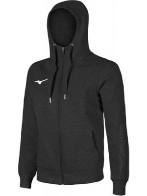 Mizuno Siyah Kapüşonlu Erkek Sweatshirt Düz Desen Rahat Kesim Sezonluk Aktiviteler İçin