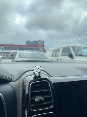 Shhobi Kahve Içen Şirin Kedi Torpido Süsü - Elinde Kahve Tutan Tatlı Kedi Araba Süsü Torpido Aksesuar