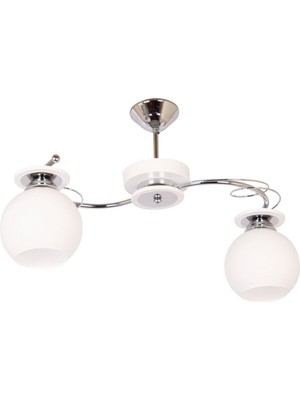 Normadia Şık 2'li Beyaz Avize Seti, Modern ve Parlak Aydınlatma Çözümü