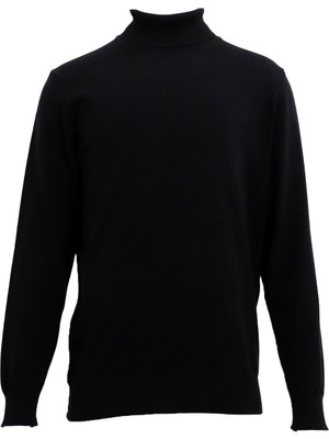 Uki Siyah Tam Balıkçı Yaka Triko Kazak