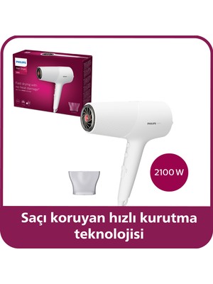 Philips 5000 Serisi Saç Kurutma Makinesi, 2100w, ThermoShield teknolojisi, İyonik Bakım, BHD500/00