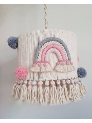 Normadia Renkli Makrome Gökkuşaklı Bebek ve Çocuk Odası Avizesi