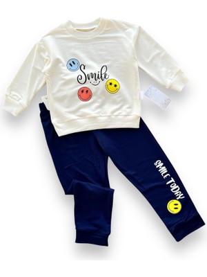 Lokiboo 6-9-12-18 Ay Emoje Baskılı Pamuk Penye Kumaş Erkek Bebek Takımı