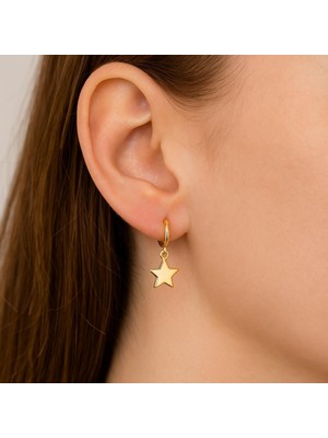 Hakan Mücevherat Sallantılı Yıldız Küpe 14 Ayar Altın