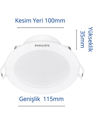 Philips Eridani DL190B 7W 100MM Delik Çapı 500LÜMEN Spot