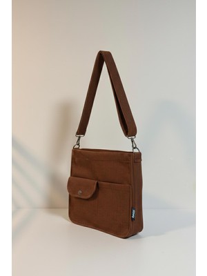 Bagg Move Model Kahverengi Kadife Çanta