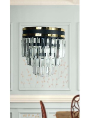 Normadia Şeritli 30'luk Kristal Taşlı Duvar Aplikası, Şıklık ve Zarafet Sunar