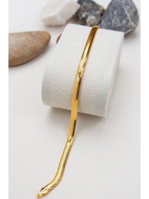 Latif Kuyumcu 22 Ayar Bilezik Balık Sırtı 5mm Yassı Bileklik LKBLK1235