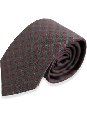 Uki Gri Desenli Kravat