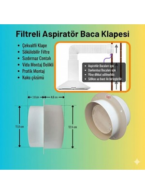 Arslan  Aspiratör Davlumbaz Baca Klapesi Koku Önleyici Klape