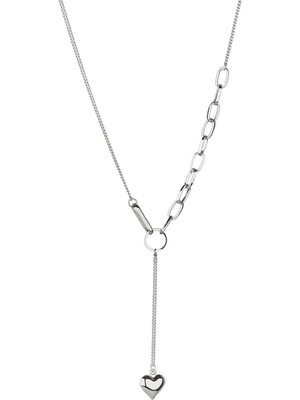 Klips Concept Kalp Obje Detay Zincir Kolye