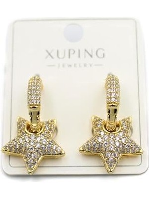 Royaleks Taşlı Yıldız Küpe - Altın