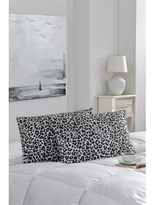 Marla Home 2'li Yastık Kılıfı | Pamuklu | 50X70 cm | Siyahleopar